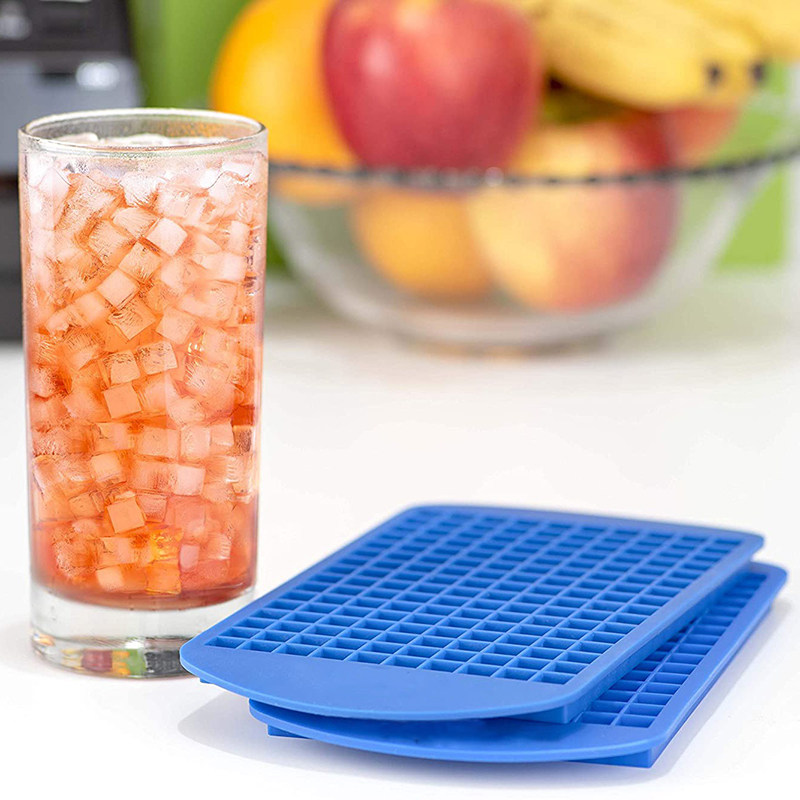 Factory Wholesale Stackable Small Ice Cube Tray Whiskey Silicon Ice Tray 160 Grids Mini Tiny Square Ice Mold for Freeze